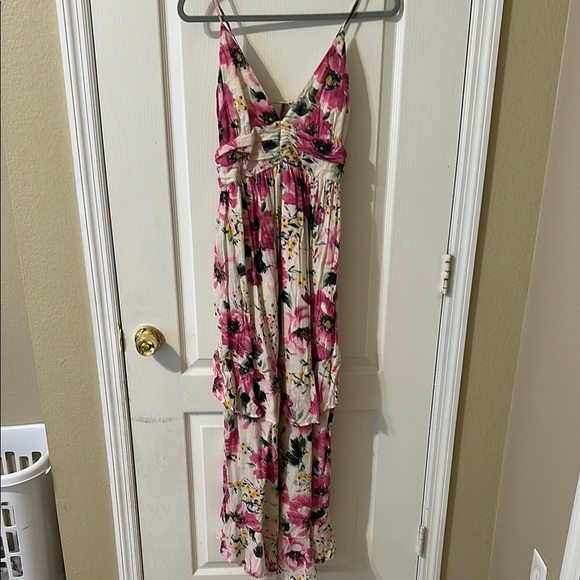 Abercrombie & Fitch Floral Maxi Dress with Pink and Cream Pockets Size Small - Picture 4 of 5
